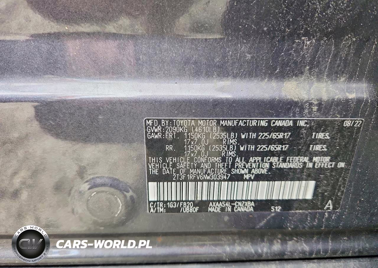 2022 Toyota Rav4 Le VIN:2T3F1RFV6NW303947 - 14