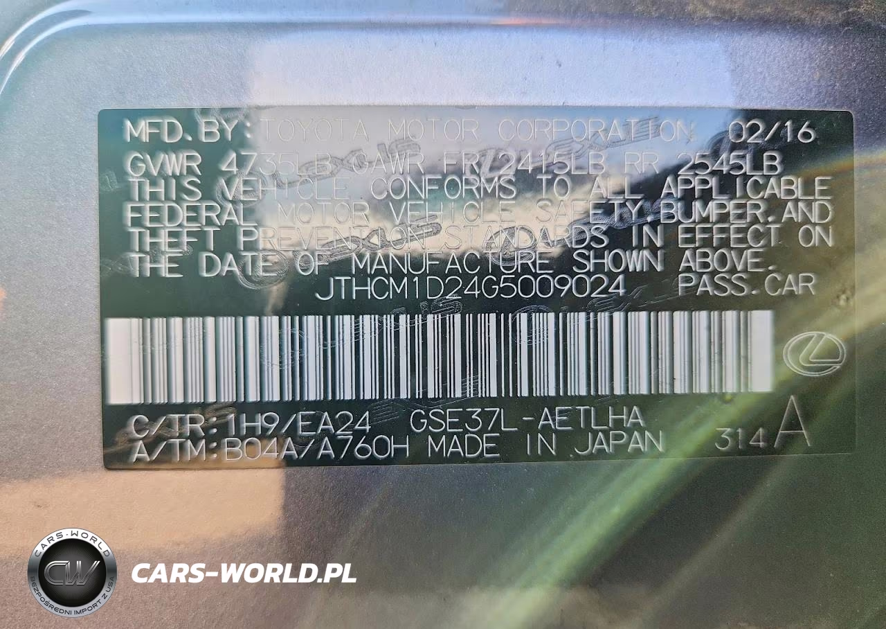 2016 Lexus Is 300 VIN:JTHCM1D24G5009024 - 12