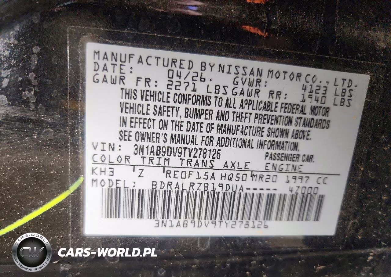 2026 Nissan Sentra Sr VIN:3N1AB9DV9TY278126 - 12