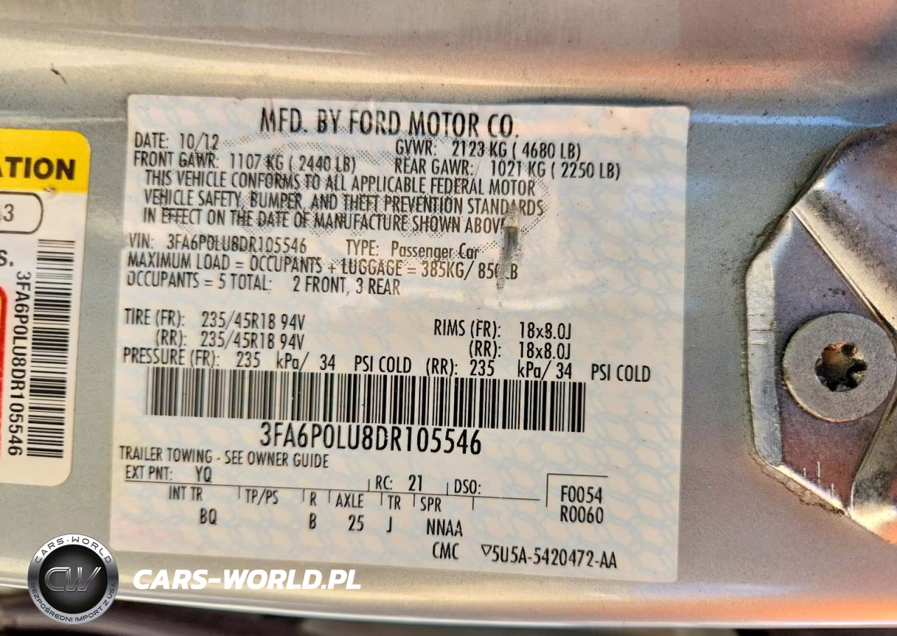 2013 Ford Fusion Se Hybrid VIN:3FA6P0LU8DR105546 - 12