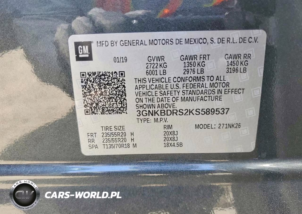 2019 Chevrolet Blazer 3Lt VIN:3GNKBDRS2KS589537 - 14