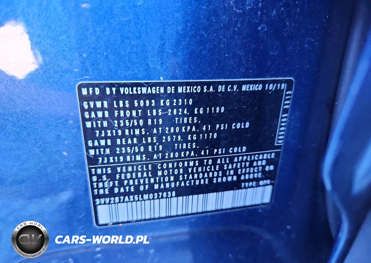 2020 Volkswagen Tiguan Se VIN:3VV2B7AX5LM037636 - 13