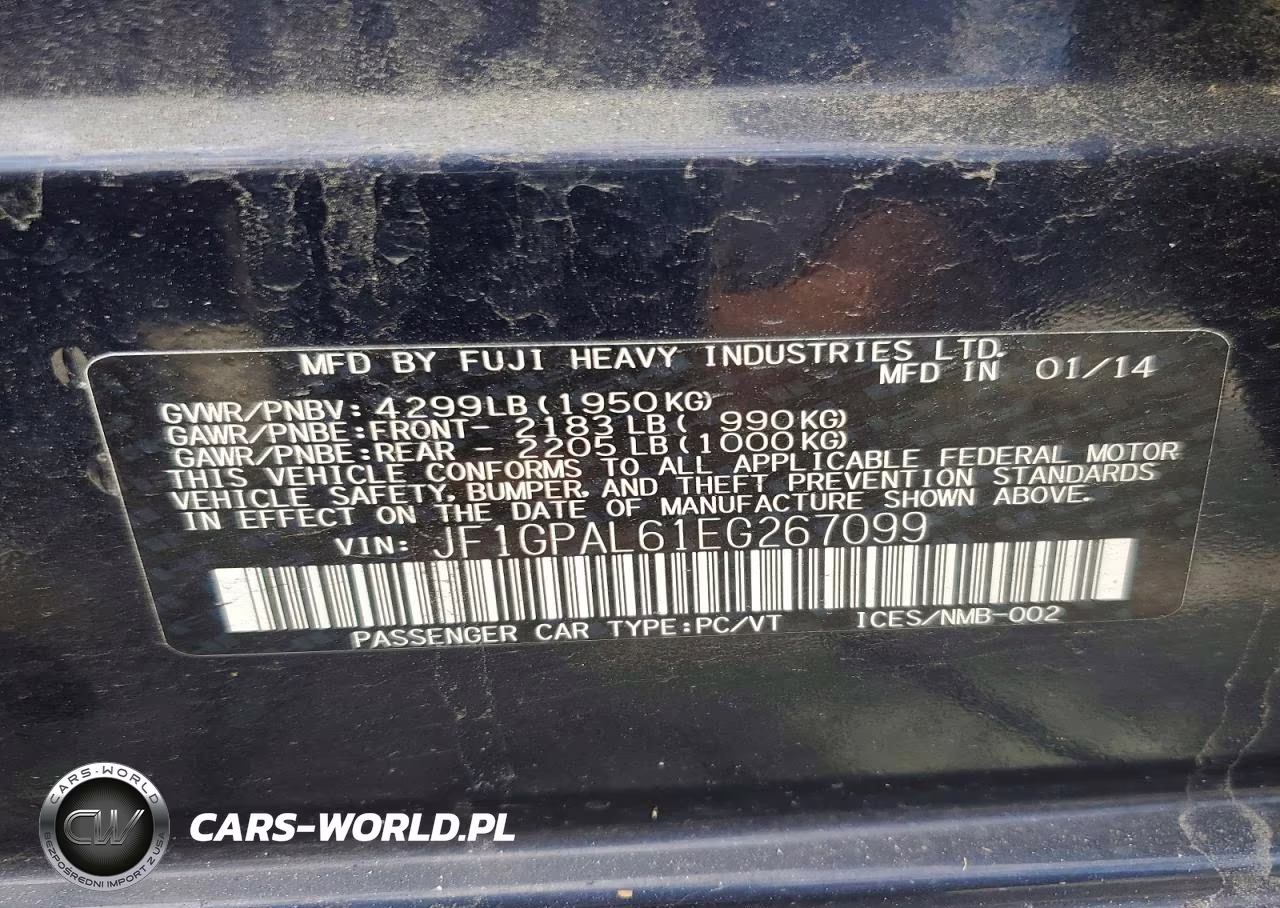2014 Subaru Impreza Sport Premium VIN:JF1GPAL61EG267099 - 13