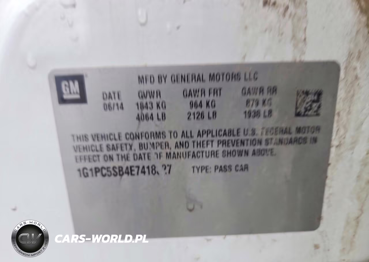 2014 Chevrolet Cruze Lt VIN:1G1PC5SB4E7418327 - 12