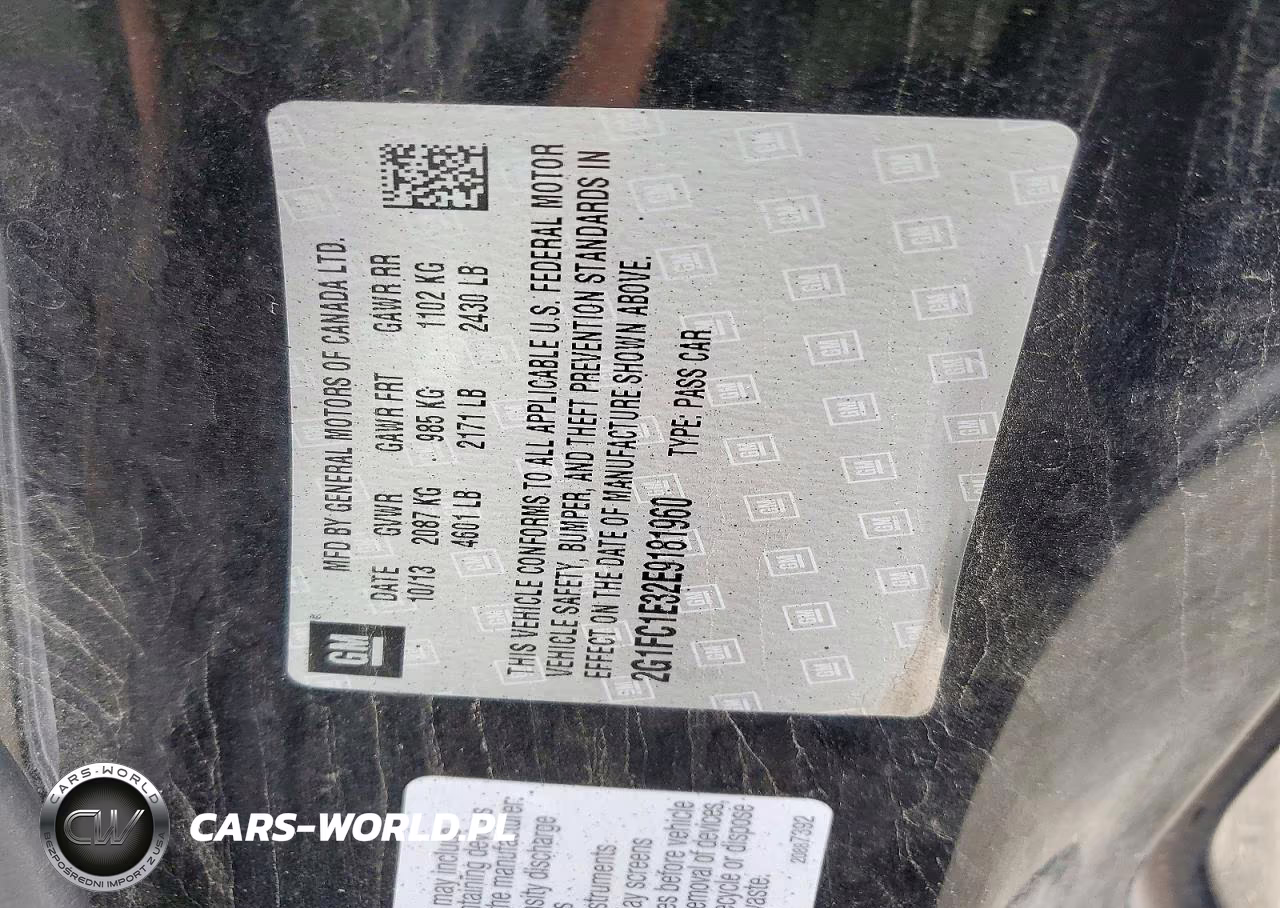 2014 Chevrolet Camaro Lt VIN:2G1FC1E32E9181960 - 13