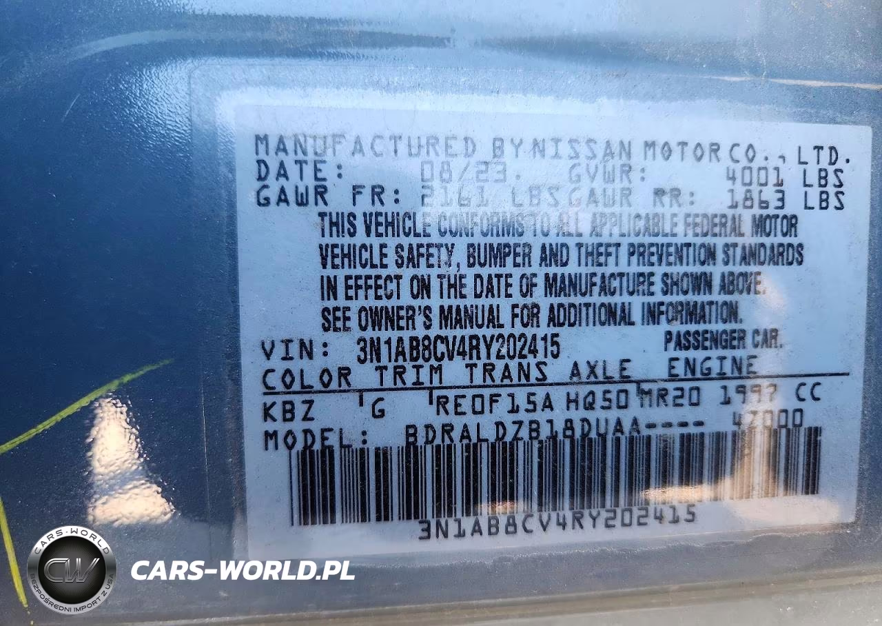 2024 Nissan Sentra Sv VIN:3N1AB8CV4RY202415 - 12