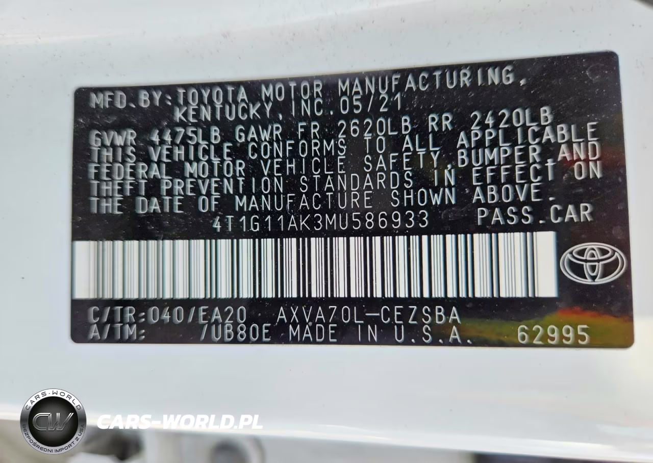 2021 Toyota Camry Se VIN:4T1G11AK3MU586933 - 13