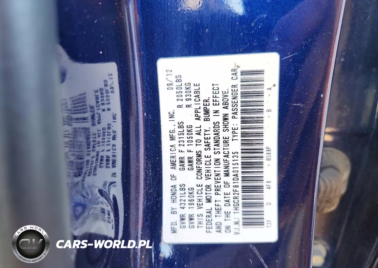 2013 Honda Accord Exl VIN:1HGCR2F81DA015135 - 13