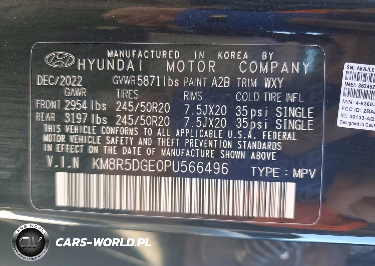 2023 Hyundai Palisade Limited VIN:KM8R5DGE0PU566496 - 13