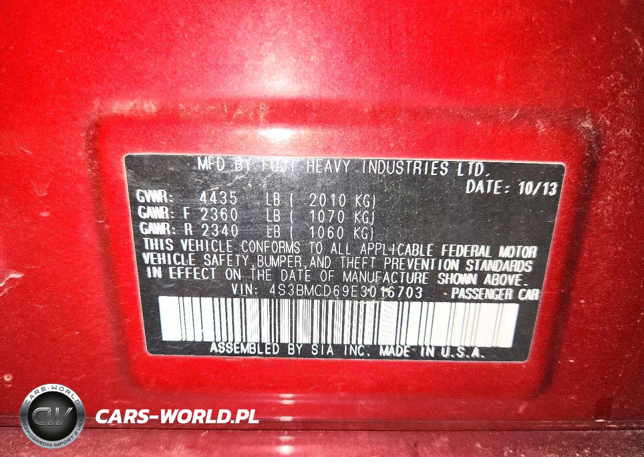 2014 Subaru Legacy 2.5I Premium VIN:4S3BMCD69E3016703 - 12