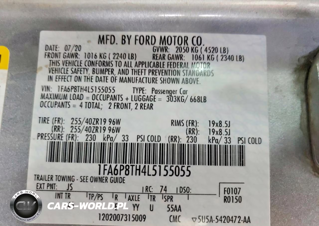 2020 Ford Mustang VIN:1FA6P8TH4L5155055 - 12