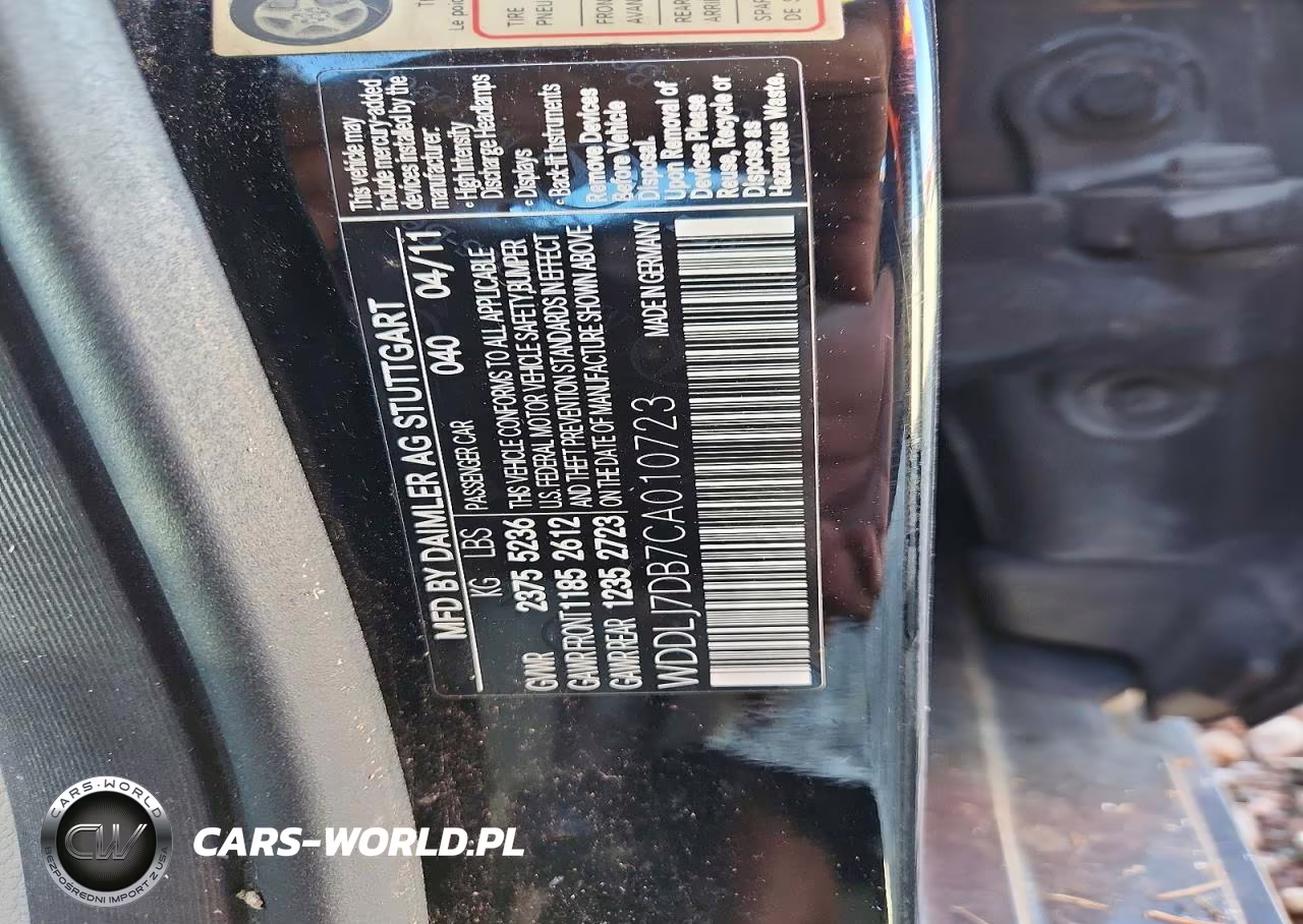 2012 Mercedes-Benz Cls 550 VIN:WDDLJ7DB7CA010723 - 12