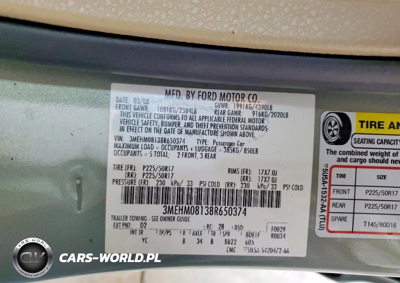 2008 Mercury Milan Premier VIN:3MEHM08138R650374 - 12