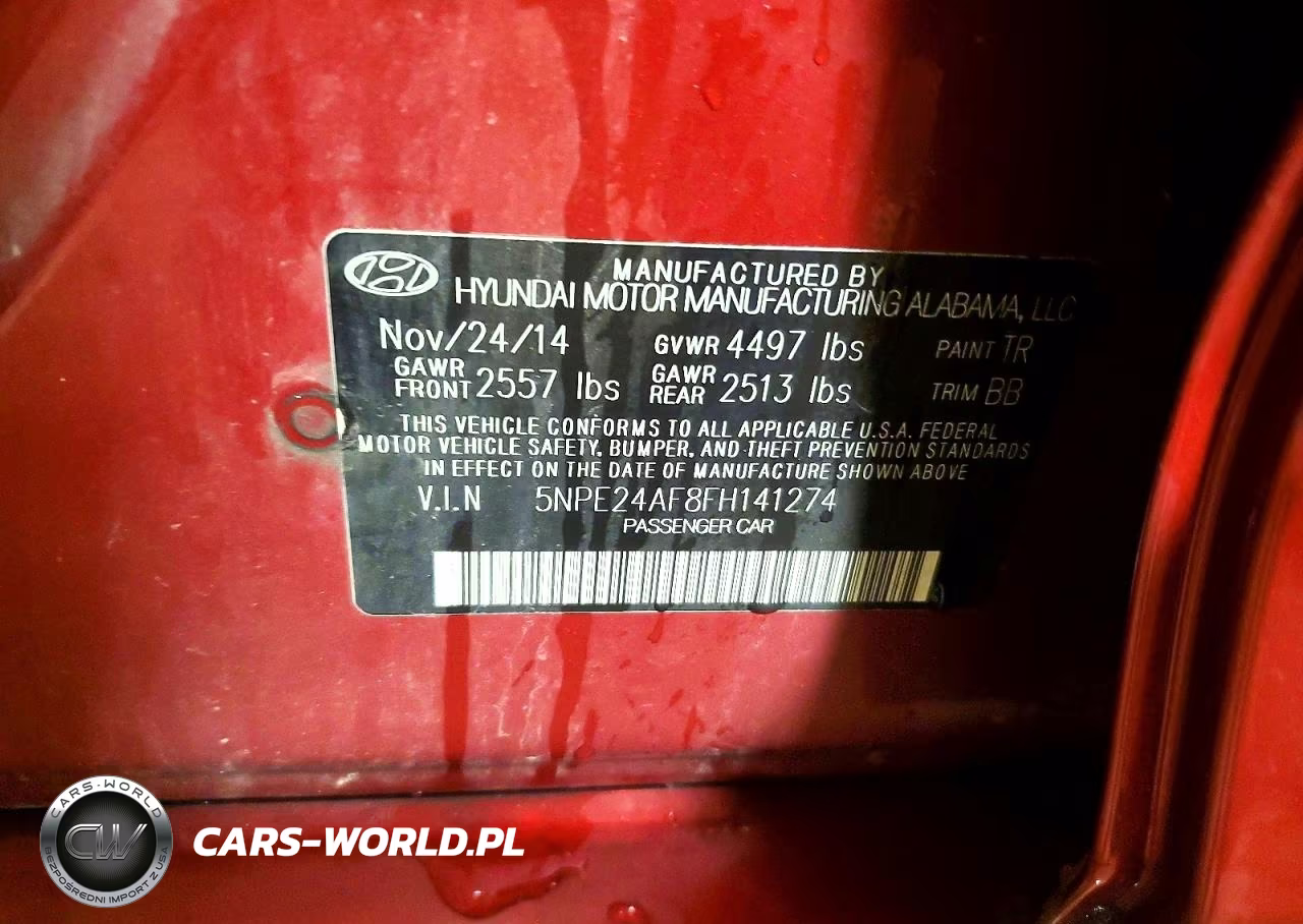 2015 Hyundai Sonata Se VIN:5NPE24AF8FH141274 - 12