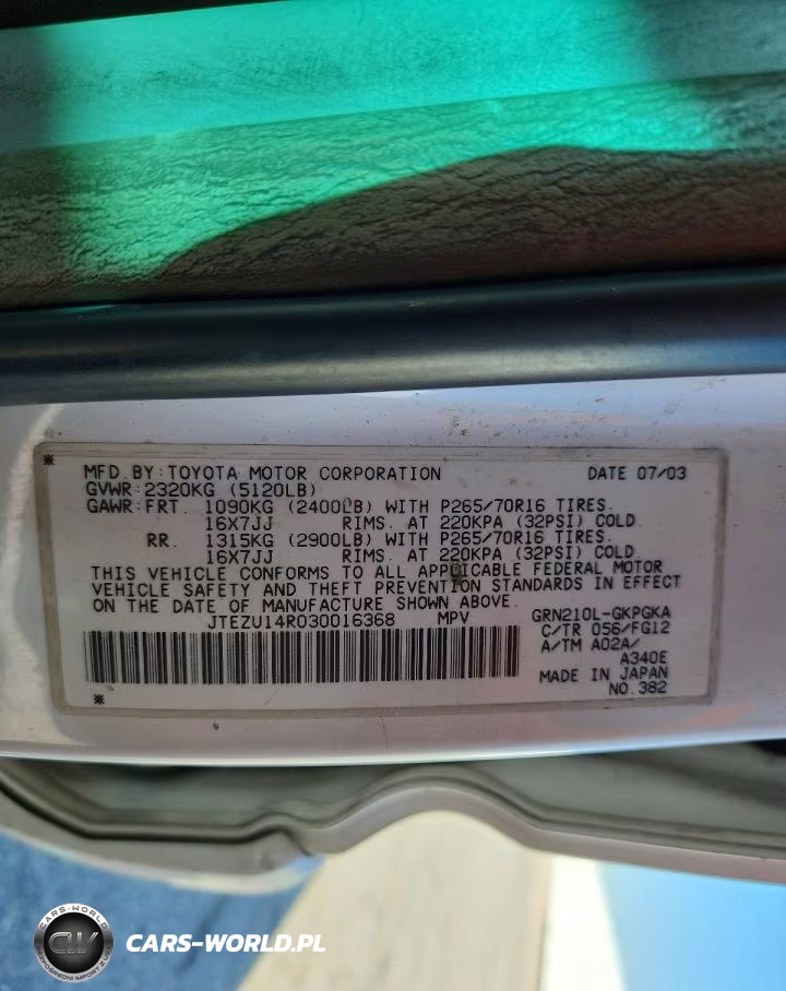 2003 Toyota 4Runner Sr5 VIN:JTEZU14R030016368 - 13
