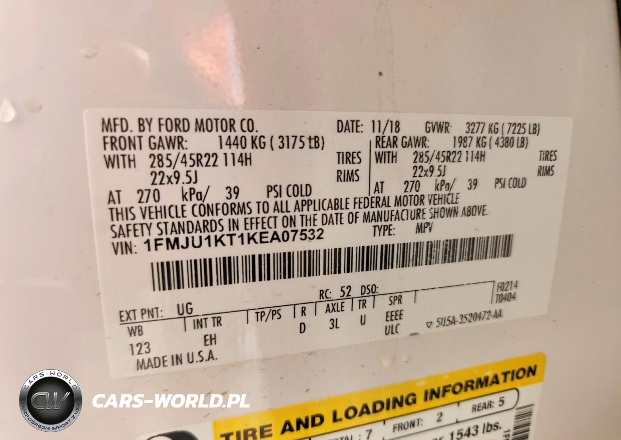 2019 Ford Expedition Limited VIN:1FMJU1KT1KEA07532 - 14
