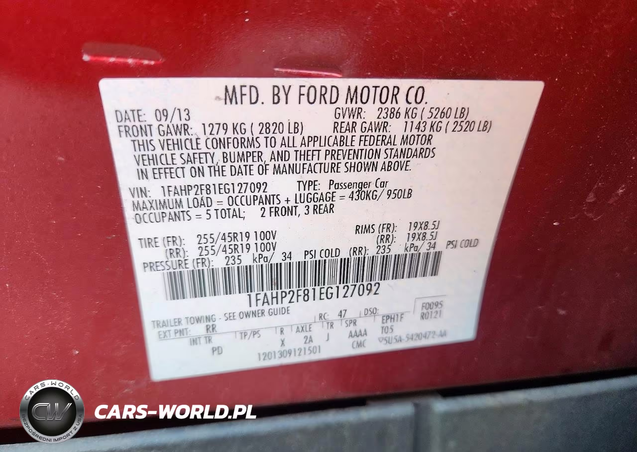 2014 Ford Taurus Limited VIN:1FAHP2F81EG127092 - 12