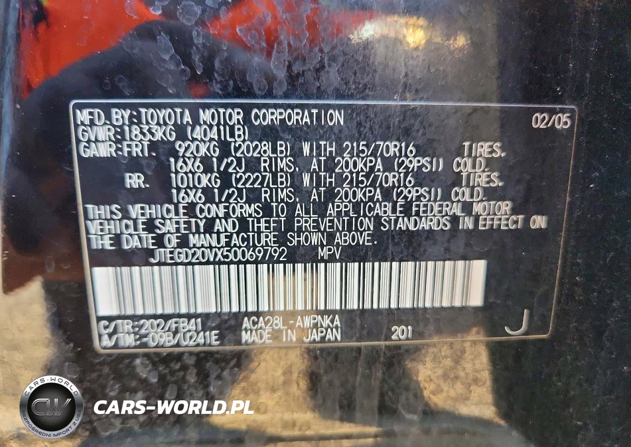 2005 Toyota Rav4 Base VIN:JTEGD20VX50069792 - 13