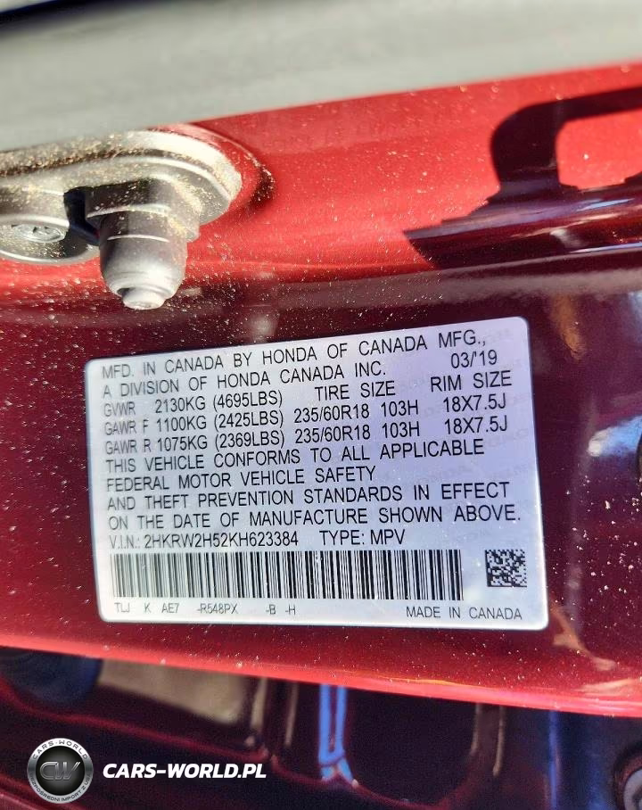 2019 Honda Cr-V Ex VIN:2HKRW2H52KH623384 - 13