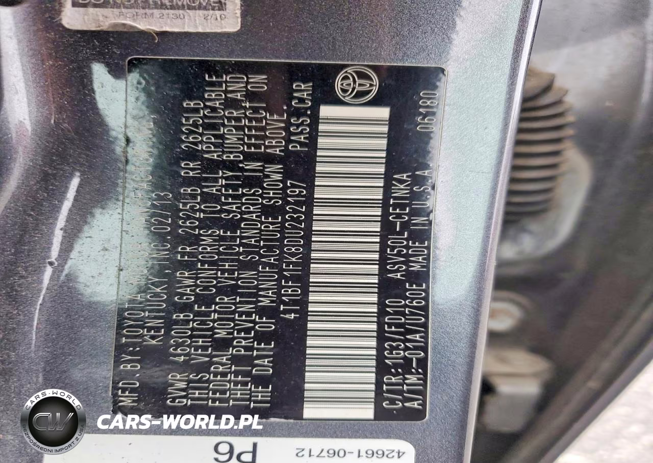 2013 Toyota Camry Le VIN:4T1BF1FK8DU232197 - 12