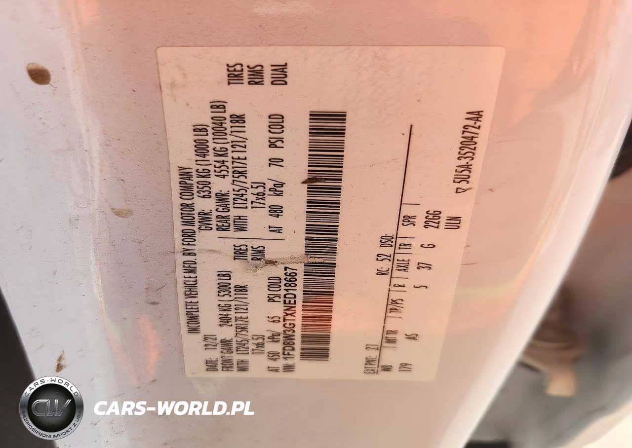 2022 Ford F350 Super Duty VIN:1FD8W3GTXNED18667 - 12