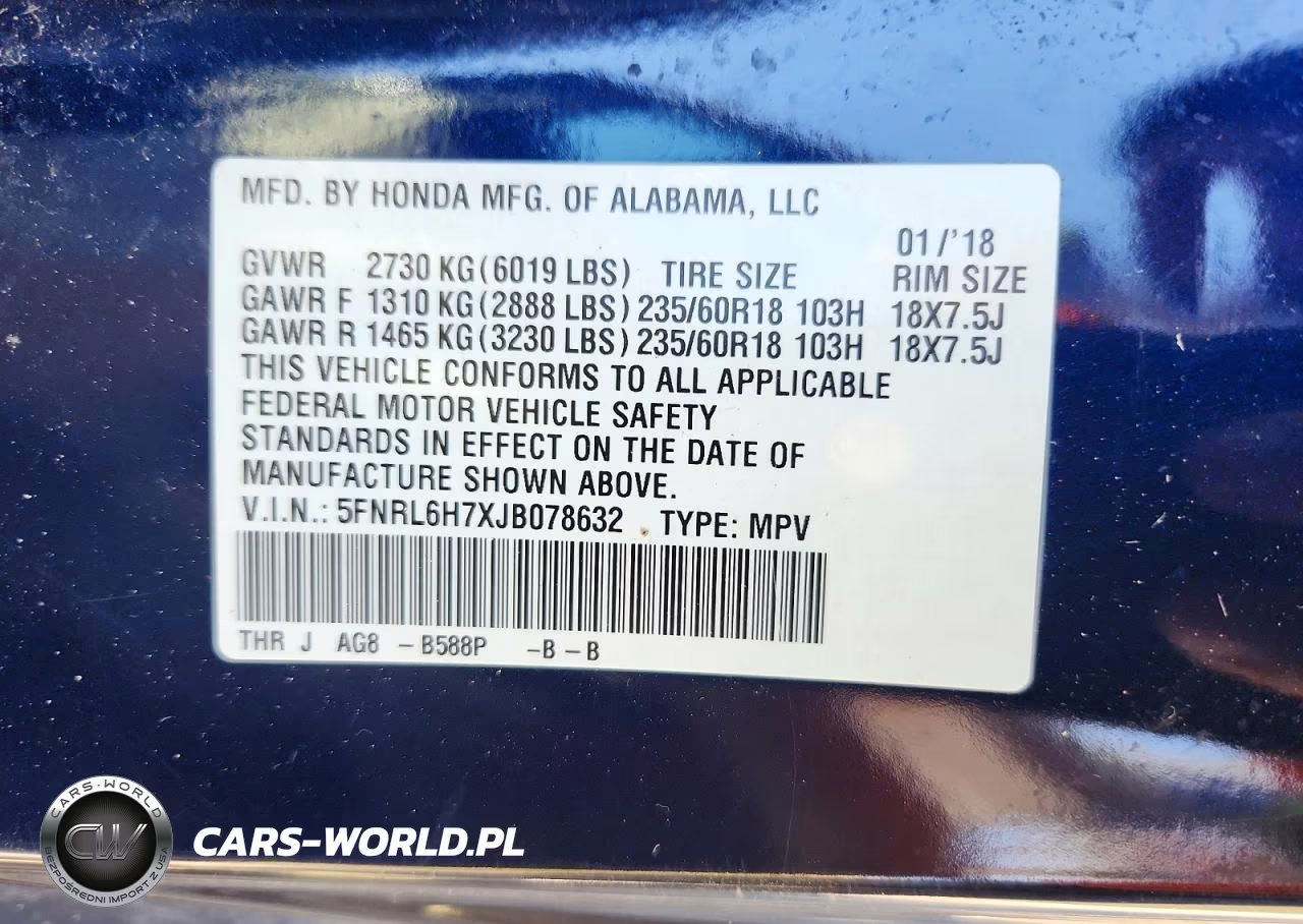 2018 Honda Odyssey Exl VIN:5FNRL6H7XJB078632 - 13