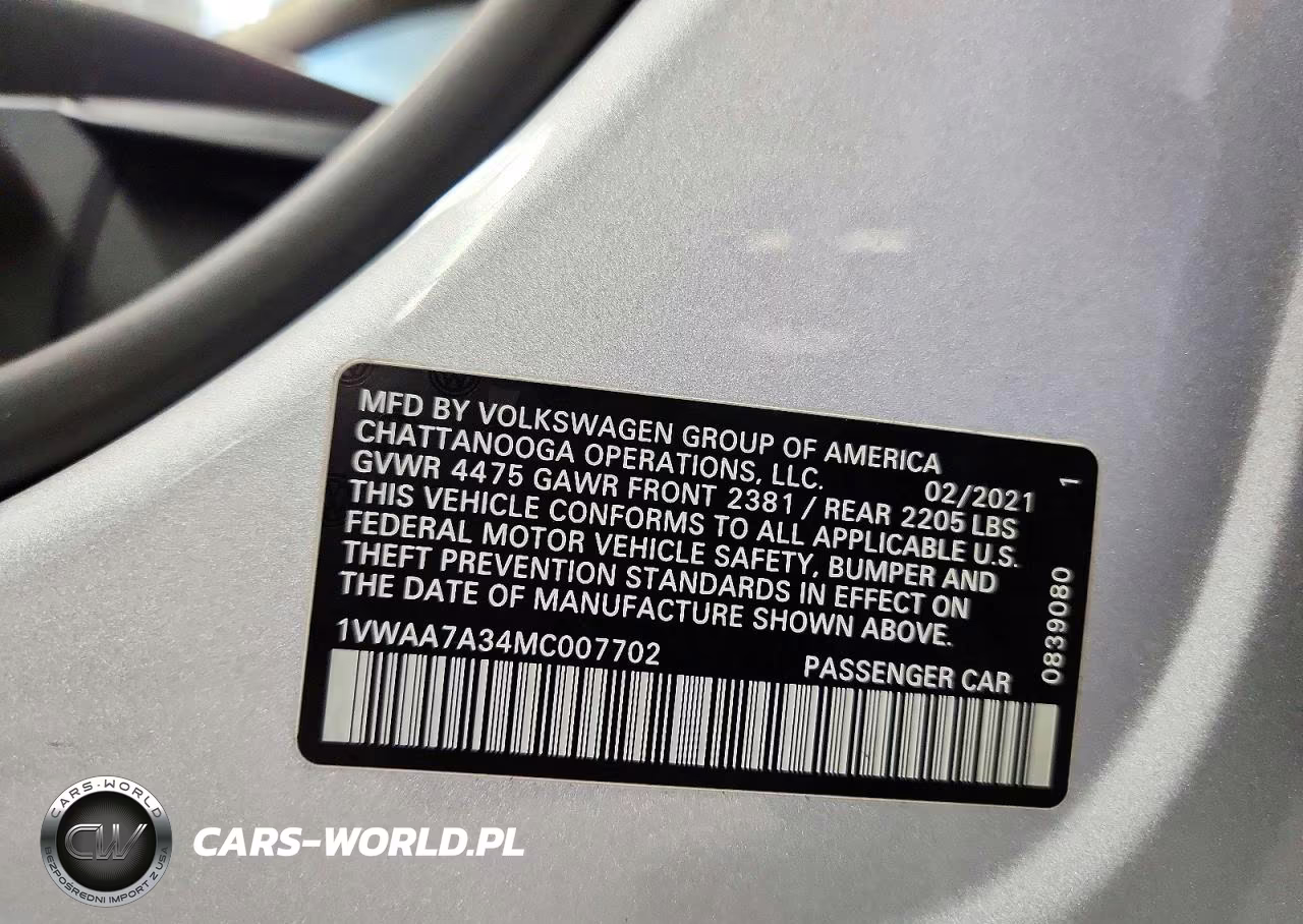 2021 Volkswagen Passat S VIN:1VWAA7A34MC007702 - 12