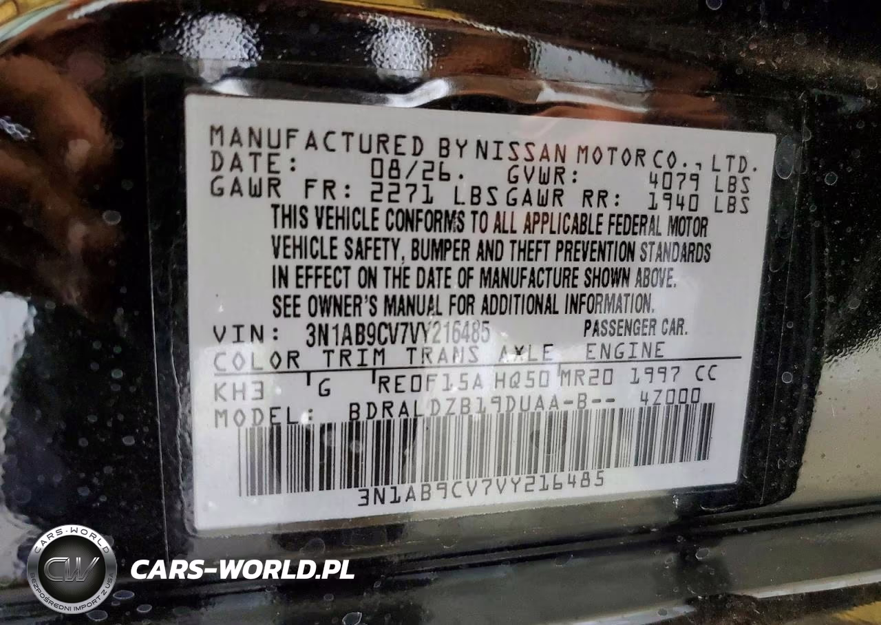 2027 Nissan Sentra Sv VIN:3N1AB9CV7VY216485 - 13
