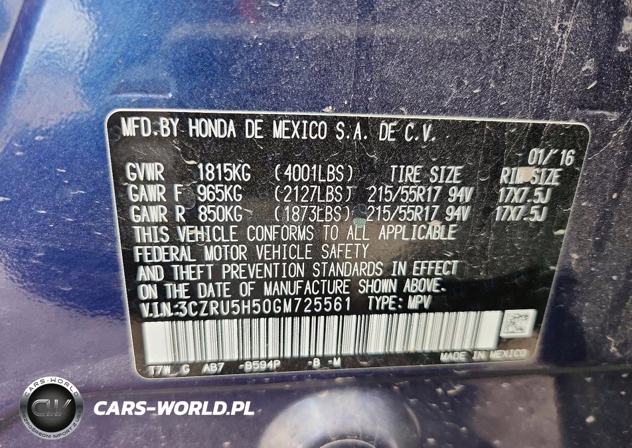 2016 Honda Hr-V Ex VIN:3CZRU5H50GM725561 - 13