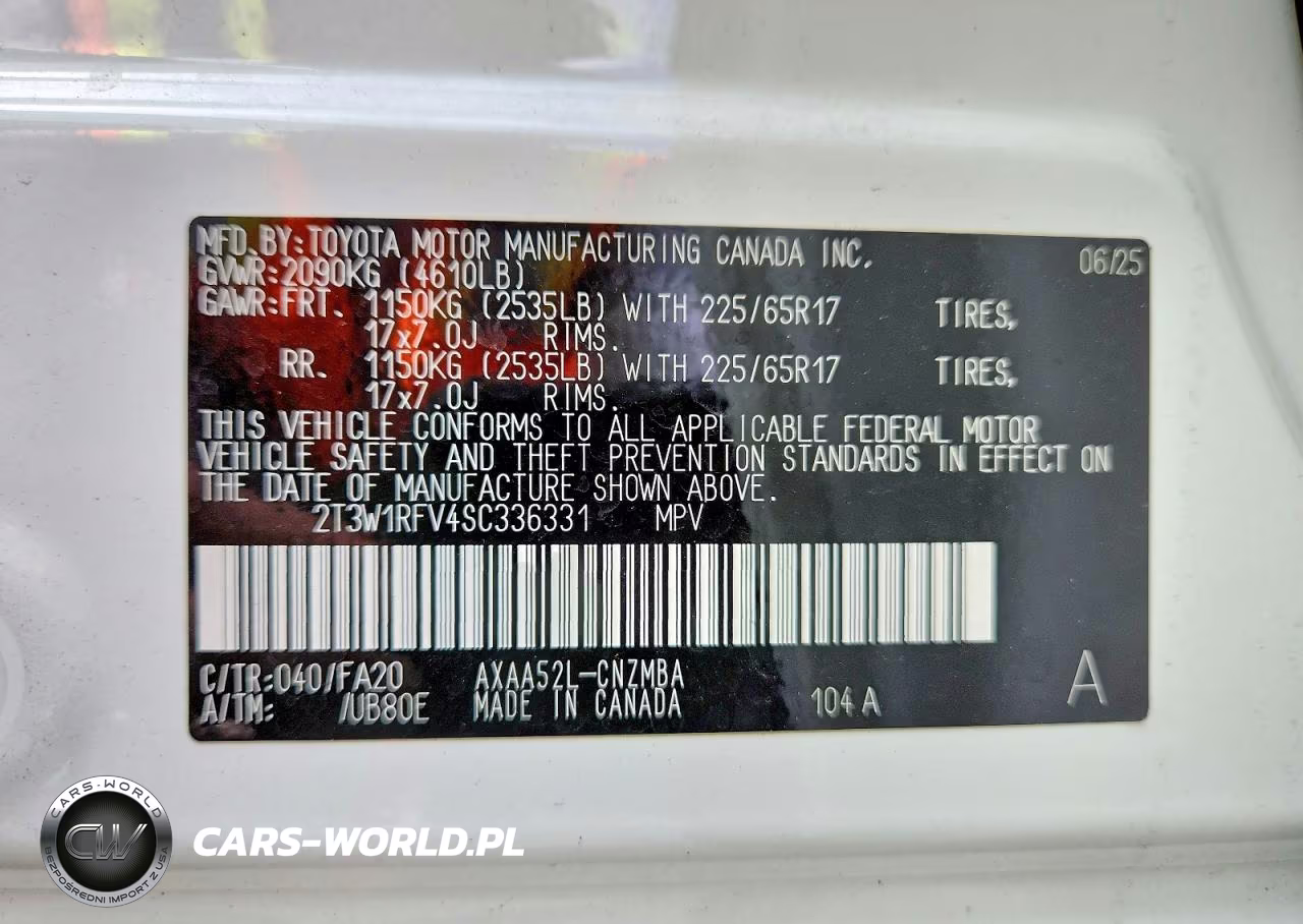 2025 Toyota Rav4 Xle VIN:2T3W1RFV4SC336331 - 14