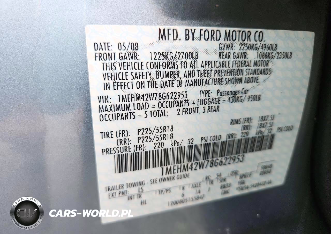 2008 Mercury Sable Premier VIN:1MEHM42W78G622953 - 13