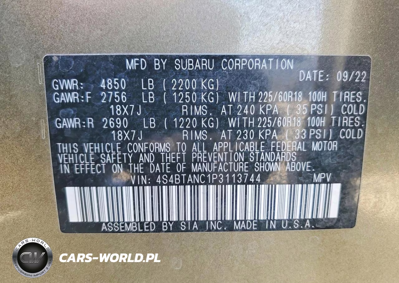 2023 Subaru Outback Limited VIN:4S4BTANC1P3113744 - 13