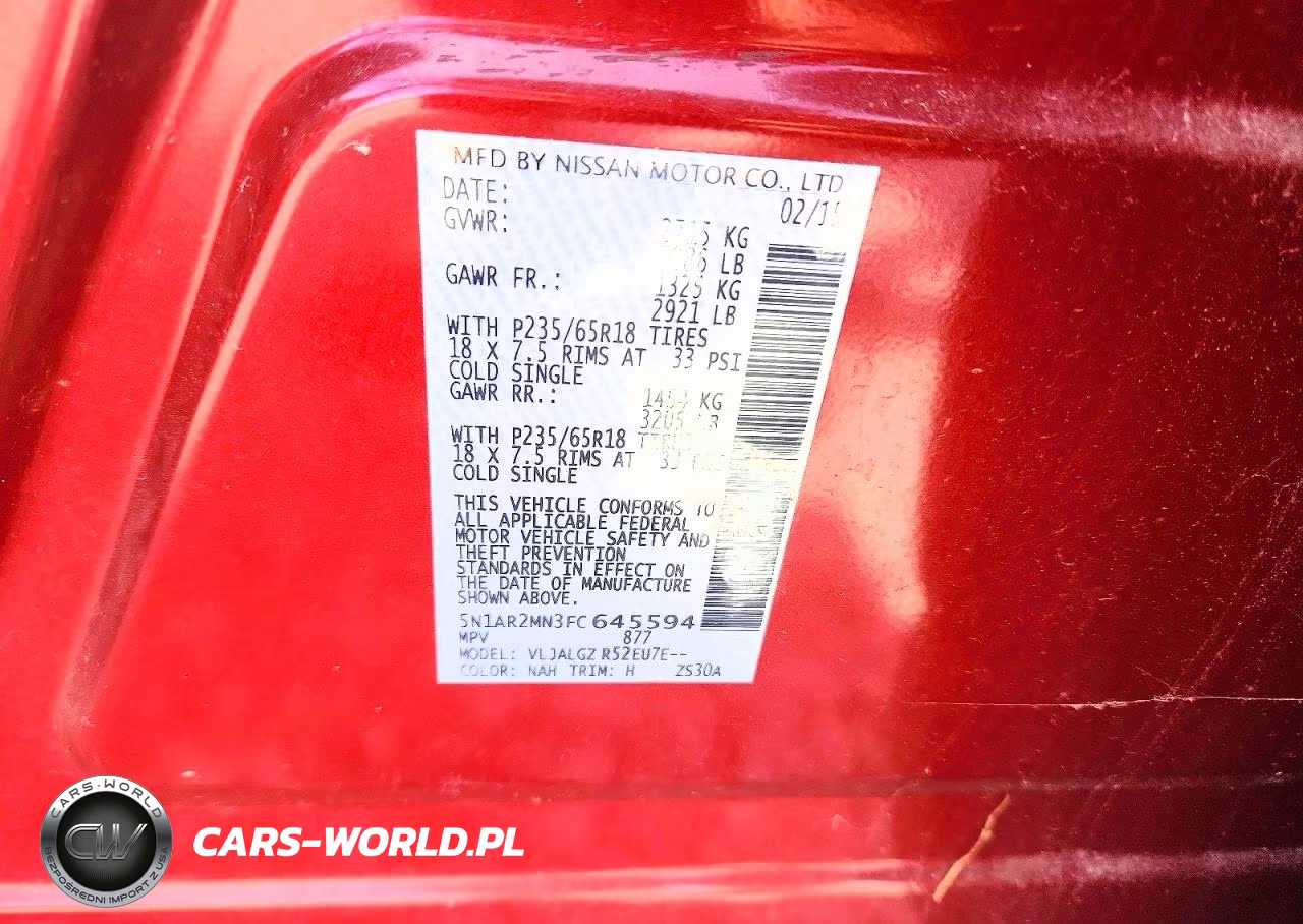 2015 Nissan Pathfinder Sl VIN:5N1AR2MN3FC645594 - 14