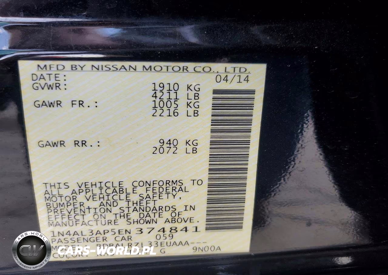 2014 Nissan Altima 2.5 S VIN:1N4AL3AP5EN374841 - 12