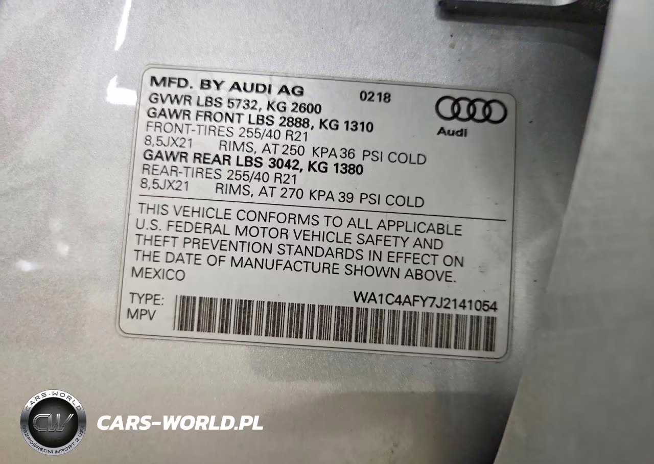 2018 Audi Sq5 Prestige VIN:WA1C4AFY7J2141054 - 14