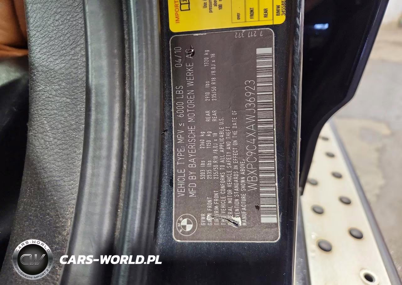 2010 BMW X3 xDrive30I VIN:WBXPC9C4XAWJ36923 - 13