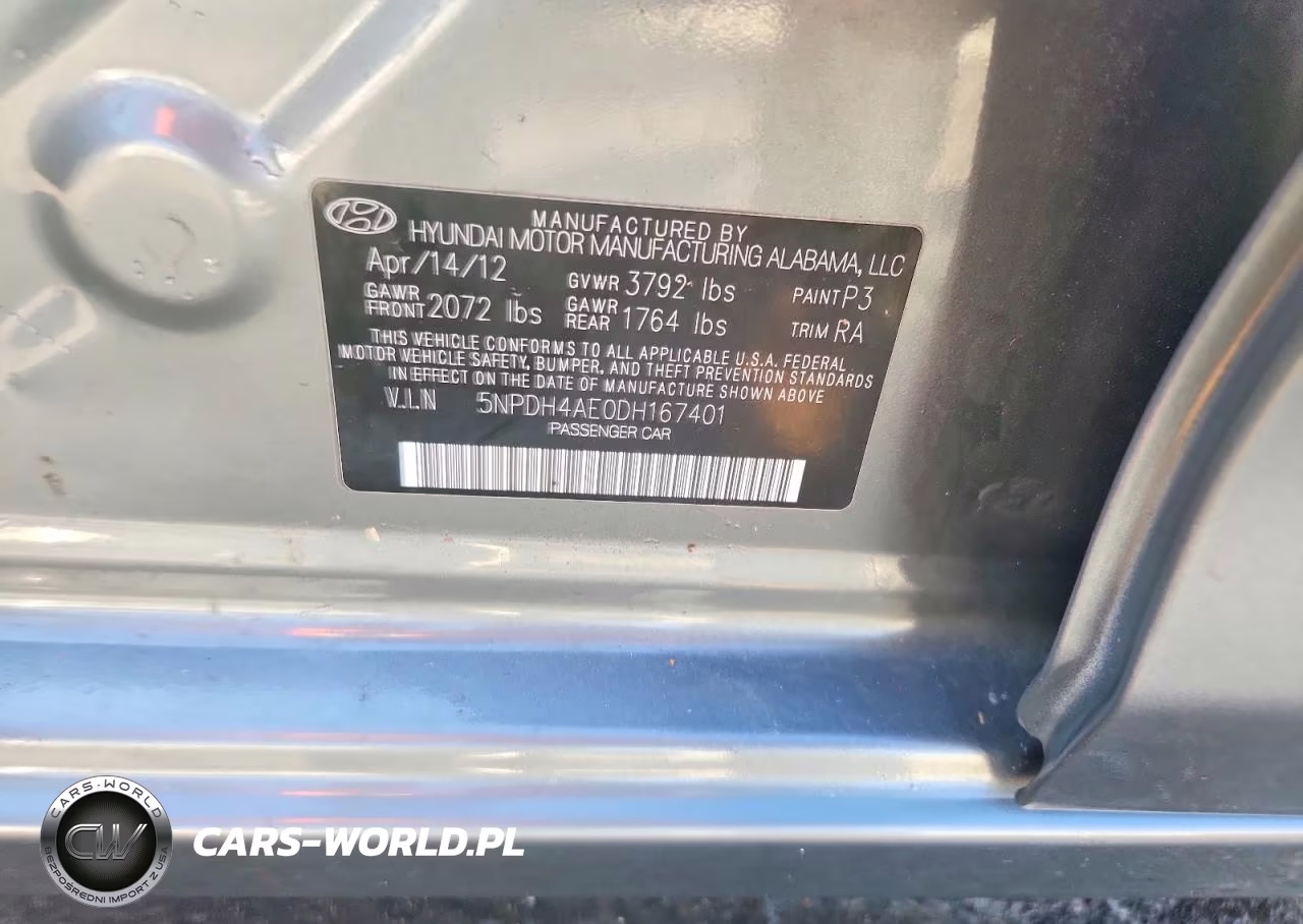 2013 Hyundai Elantra Gls VIN:5NPDH4AE0DH167401 - 13