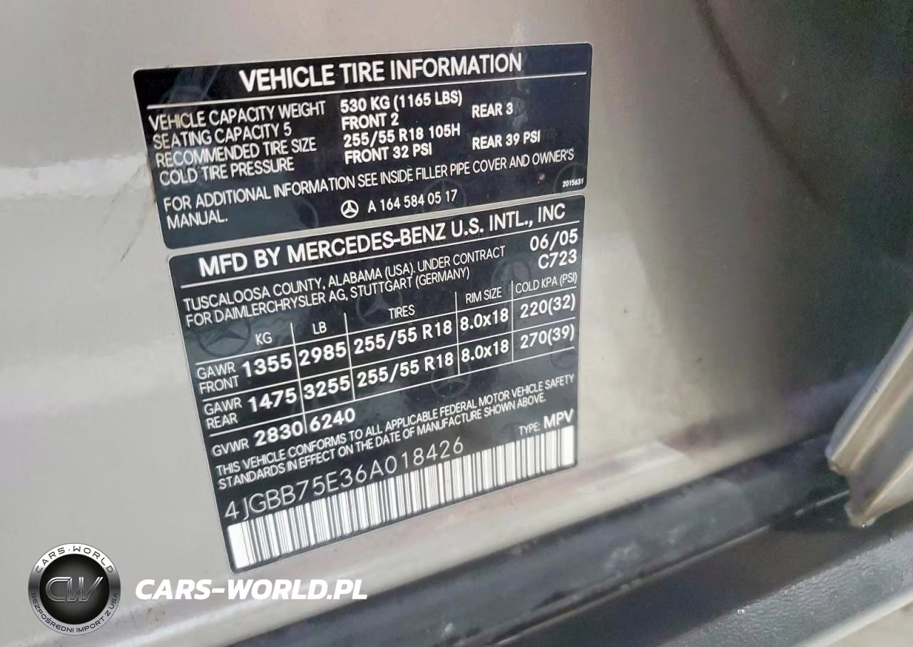 2006 Mercedes-Benz Ml 500 VIN:4JGBB75E36A018426 - 13