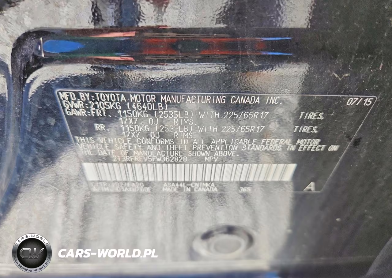 2015 Toyota Rav4 Xle VIN:2T3RFREV5FW362828 - 14