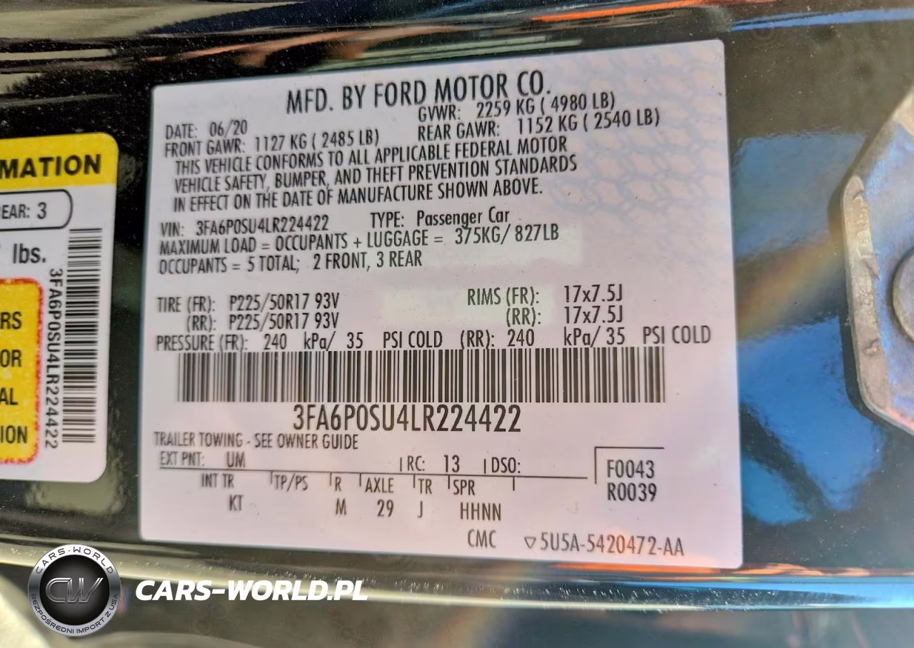 2020 Ford Fusion Titanium VIN:3FA6P0SU4LR224422 - 12