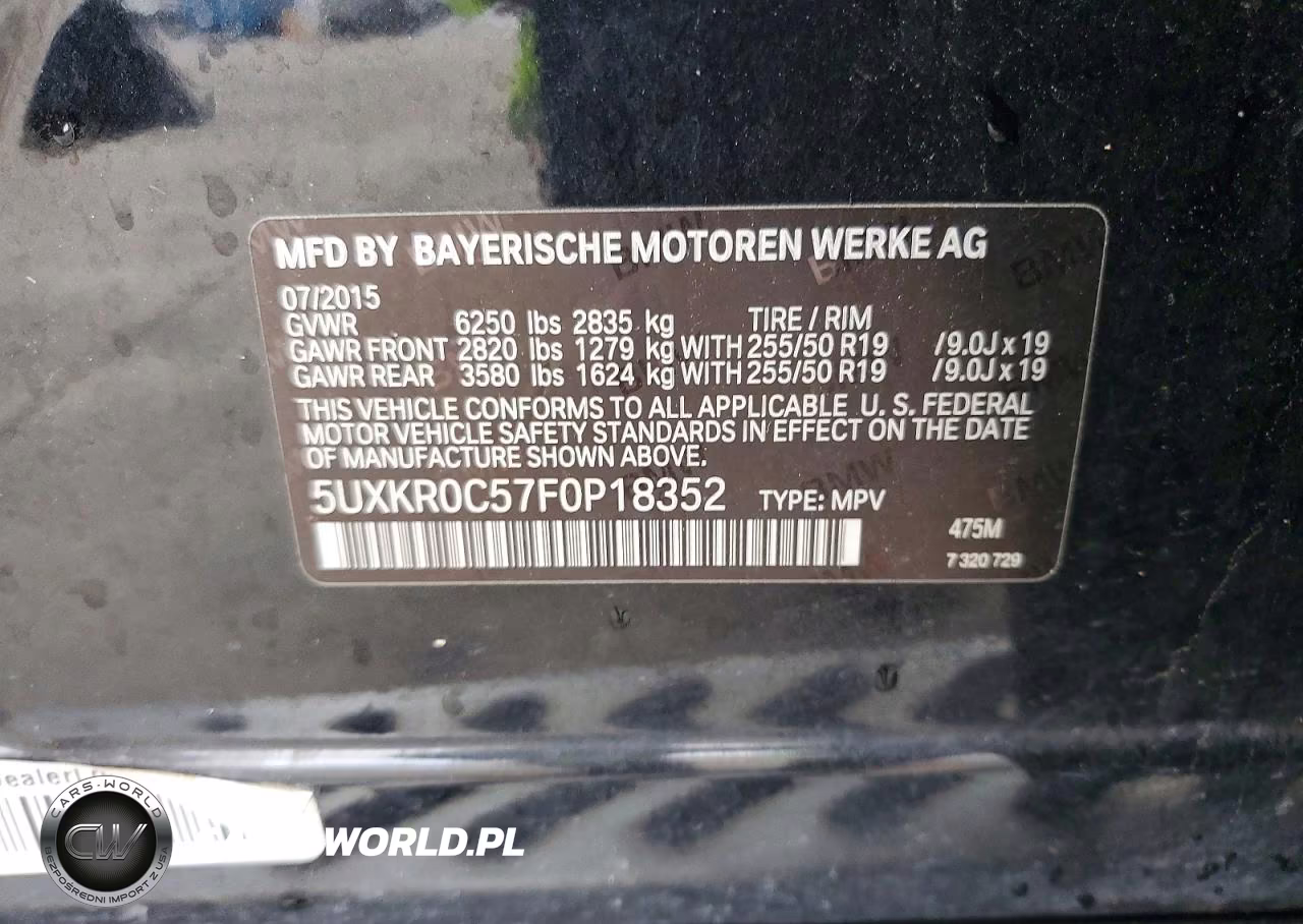 2015 BMW X5 xDrive35I VIN:5UXKR0C57F0P18352 - 13