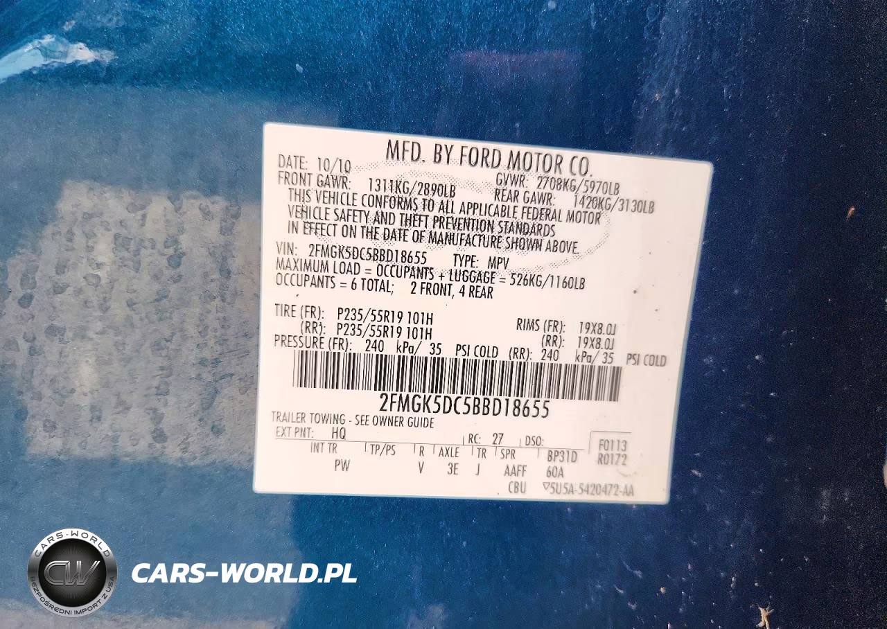 2011 Ford Flex Limited VIN:2FMGK5DC5BBD18655 - 12