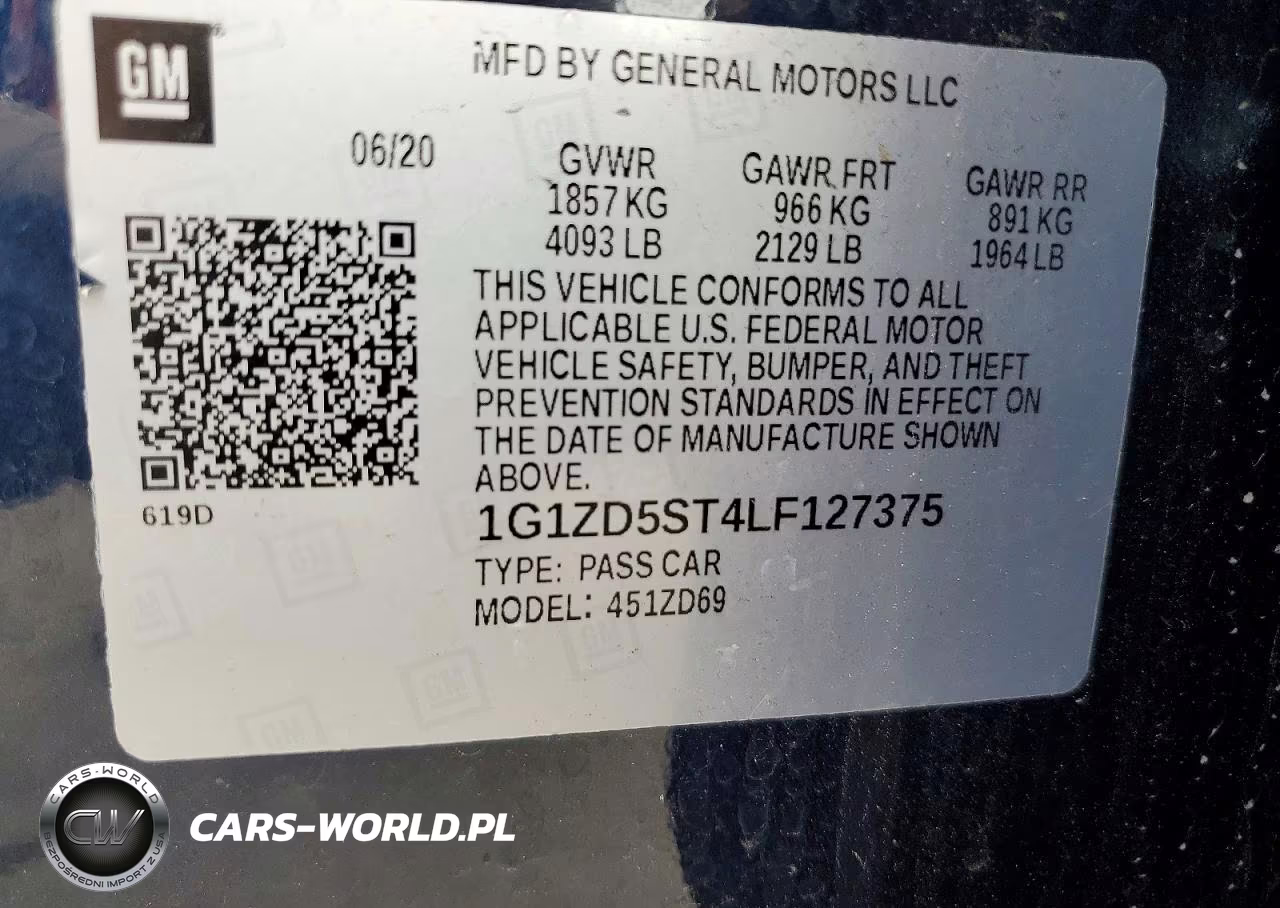 2020 Chevrolet Malibu Lt VIN:1G1ZD5ST4LF127375 - 13