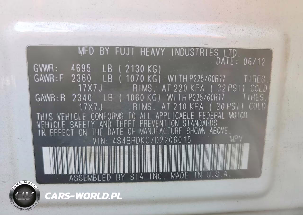 2013 Subaru Outback 3.6R Limited VIN:4S4BRDKC7D2206015 - 13