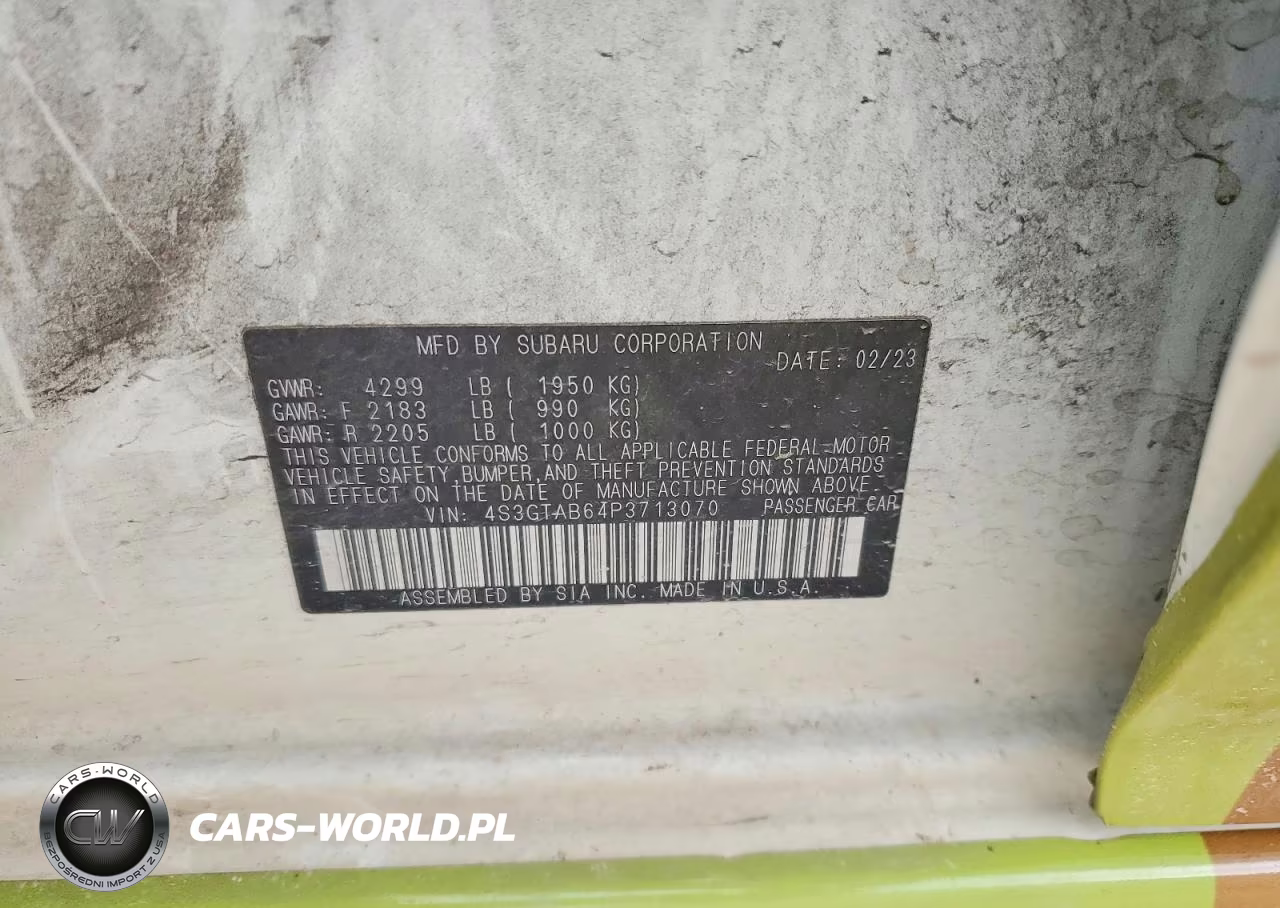 2023 Subaru Impreza VIN:4S3GTAB64P3713070 - 12