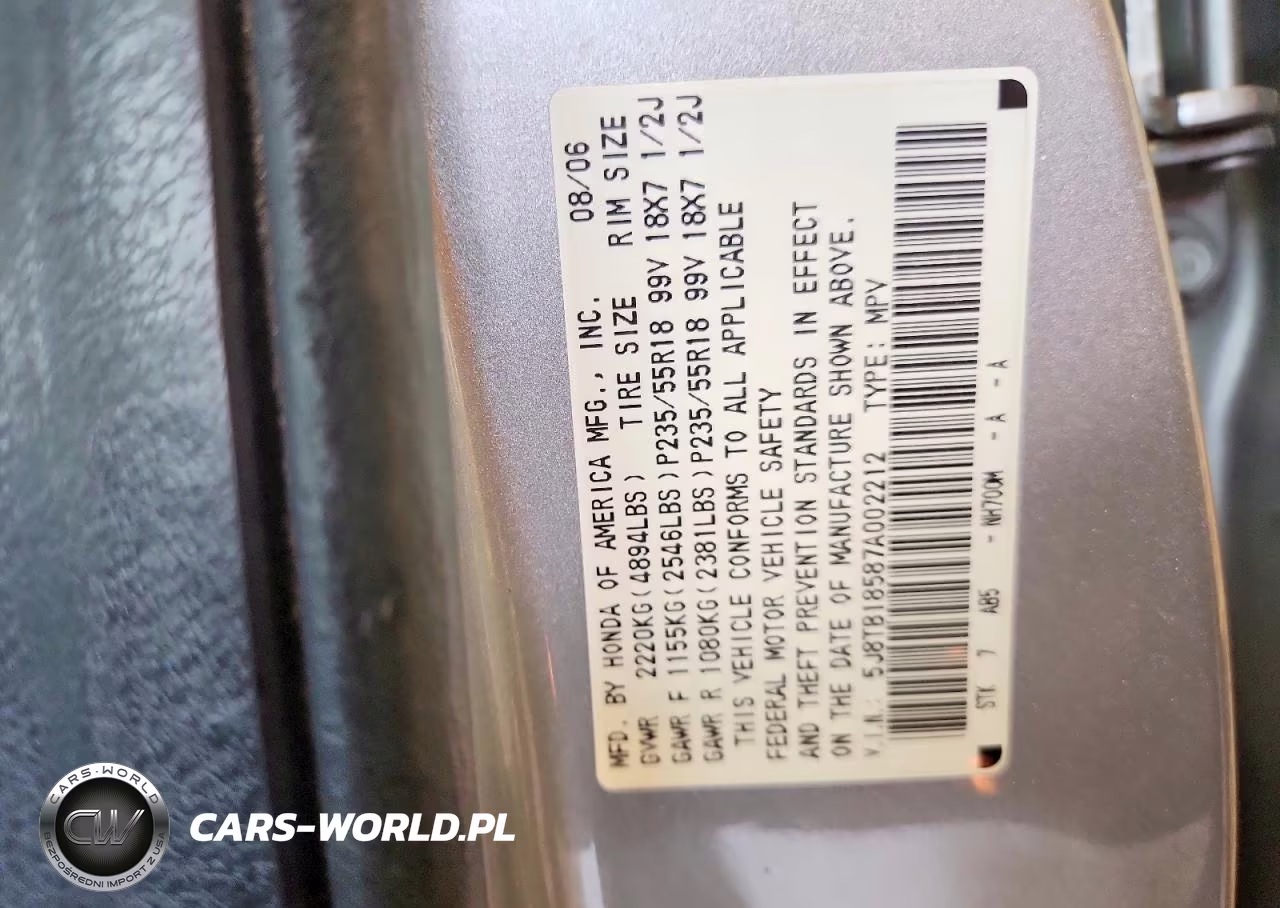 2007 Acura Rdx Technology VIN:5J8TB18587A002212 - 13