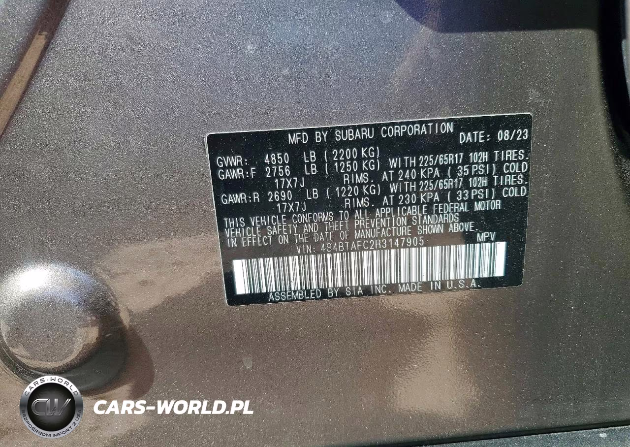 2024 Subaru Outback Premium VIN:4S4BTAFC2R3147905 - 13