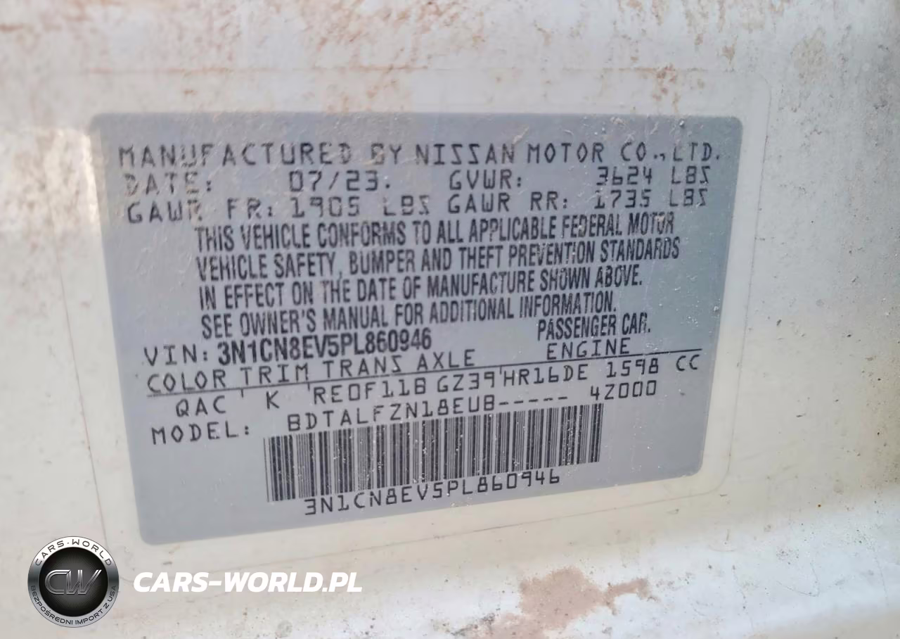 2023 Nissan Versa Sv VIN:3N1CN8EV5PL860946 - 13
