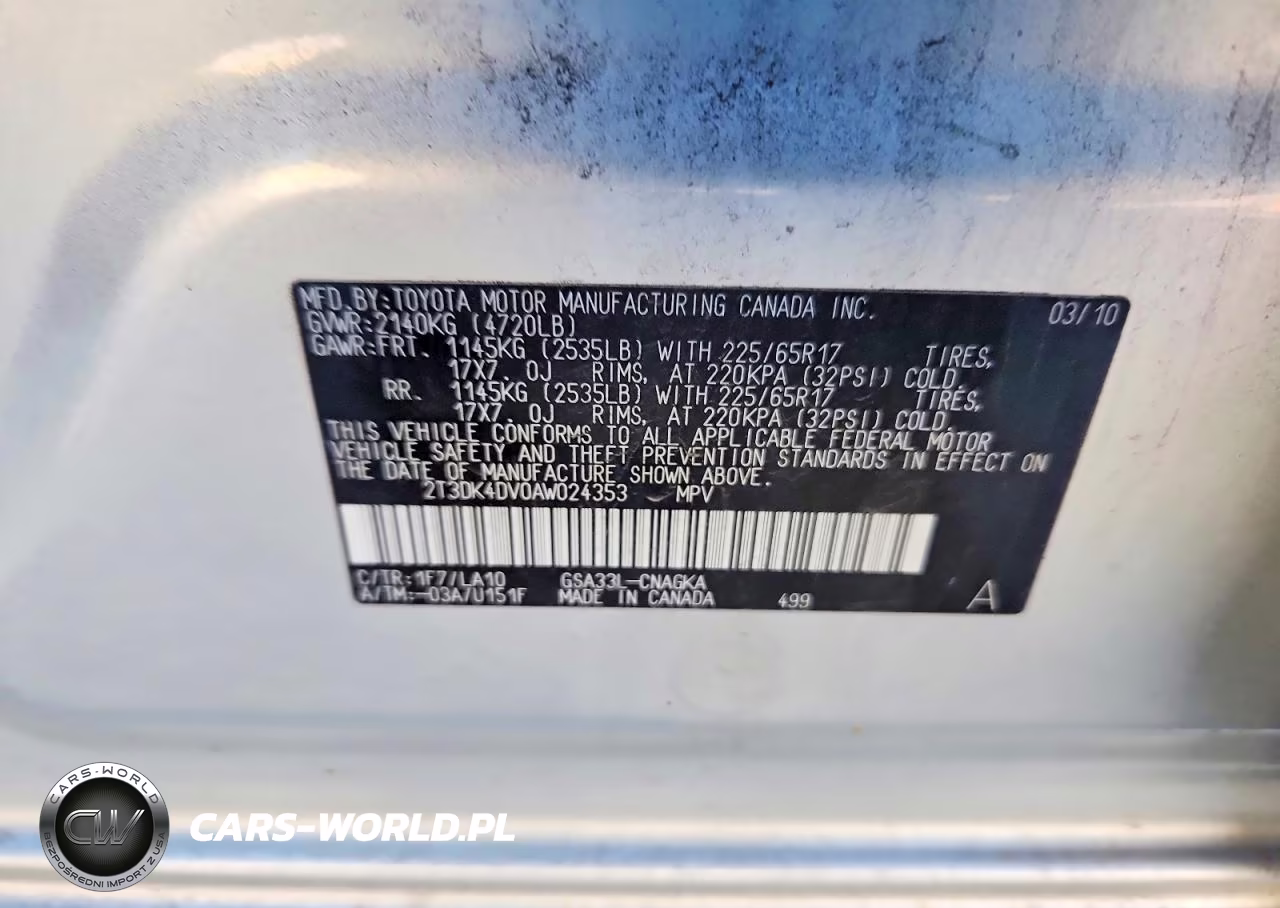2010 Toyota Rav4 Limited VIN:2T3DK4DV0AW024353 - 13