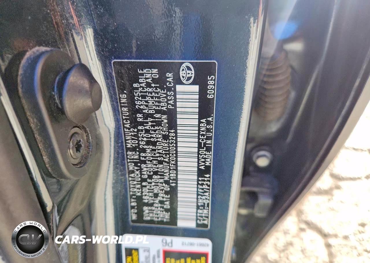 2012 Toyota Camry Hybrid Le VIN:4T1BD1FK0CU053284 - 13